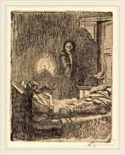Albert Besnard, Discreet (DiscrÃ¨te), French, 1849-1934, 1900, etching in black on Van Gelder Zonen