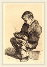 FranÃ§ois Bonvin (French, 1817-1887), Boy Eating Soup (Enfant mangeant sa soupe), 1861, etching on