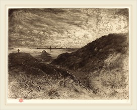 Félix-Hilaire Buhot (French, 1847-1898), La Falaise: Baie de Saint-Malo (The Cliff: Saint-Malo