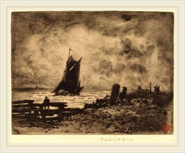Félix-Hilaire Buhot (French, 1847-1898), La Petite Marine-Souvenir de Medway, 1879, etching,