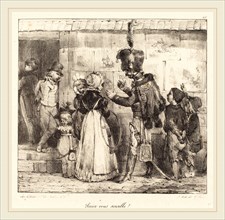Nicolas-Toussaint Charlet (French, 1792-1845), Seriez vous sensible?, 1823, lithograph