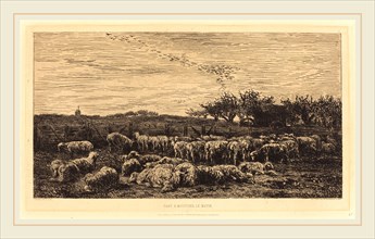 Charles-FranÃ§ois Daubigny (French, 1817-1878), Large Sheepfold (Le Grand parc a moutons), 1860,