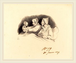 Honoré Daumier (French, 1808-1879), L'Ãâducation au biberon, 1838, lithograph