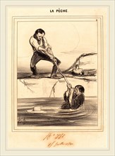 Honoré Daumier (French, 1808-1879), Le Barbillon entraine, 1840, lithograph
