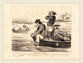 Honoré Daumier (French, 1808-1879), Une Rencontre en pleine eau, 1843, lithograph on newsprint