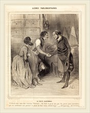 Honoré Daumier (French, 1808-1879), La Visite électorale, 1843, lithograph on newsprint