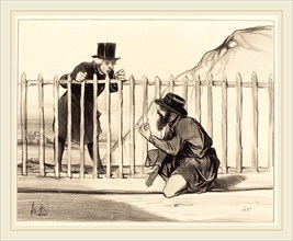 Honoré Daumier (French, 1808-1879), Ah! ben le convoi peut se flatter de l'échapper, 1843,