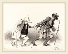 Honoré Daumier (French, 1808-1879), Le Constitutionnel et le Juif errant, 1844, lithograph