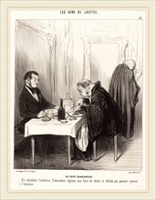 Honoré Daumier (French, 1808-1879), Au Café d'Aguesseau, 1846, lithograph