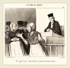 Honoré Daumier (French, 1808-1879), Mr. le Juge de paix a rendu sa décision, 1846, lithograph