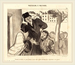 Honoré Daumier (French, 1808-1879), Comment on décide un jeune homme a venir, 1846, lithograph on