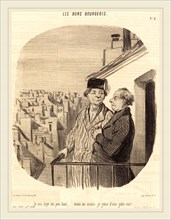 Honoré Daumier (French, 1808-1879), Je suis logé un peu haut mais je jouis d'une jolie vue!, 1846,