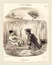 Honoré Daumier (French, 1808-1879), Une Idylle dans les blés, 1847, lithograph on newsprint
