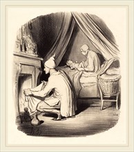 Honoré Daumier (French, 1808-1879), Une Nuit agitée, 1847, lithograph