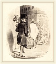 Honoré Daumier (French, 1808-1879), Parisien transportant dans un autre quartier, 1847, lithograph
