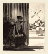 Honoré Daumier (French, 1808-1879), Clytemnestre poussée par mimi Véron, 1850, lithograph