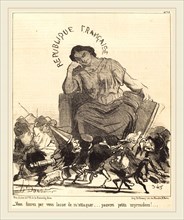 Honoré Daumier (French, 1808-1879), Vous finirez par vous lasser de m'attaquer, 1851, lithograph on
