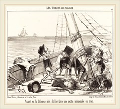 Honoré Daumier (French, 1808-1879), Ayant eu la facheuse idée d'aller en mer, 1852, lithograph