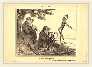 Honoré Daumier (French, 1808-1879), Le Retour de l'age d'or, 1856, lithograph on newsprint