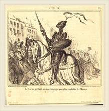 Honoré Daumier (French, 1808-1879), Le Cid se mettant aussi en campagne, 1859, lithograph on