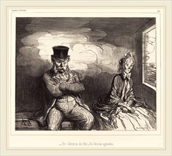 Honoré Daumier (French, 1808-1879), En Chemin de fer un voisin agréable, 1862, lithograph