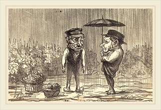 Honoré Daumier (French, 1808-1879), Faut pas s'plaindre de c'temps-la, 1864, lithograph