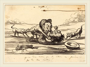 Honoré Daumier (French, 1808-1879), Qu'on dise encore que la chasse ne procure de vives émotions,