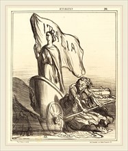 Honoré Daumier (French, 1808-1879), La Presse réactionnaire cherchant en vain, 1866, lithograph on