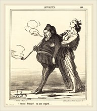 Honoré Daumier (French, 1808-1879), Voyons! debout, on nous regarde, 1866, lithograph on newsprint
