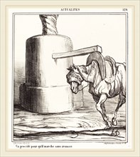 Honoré Daumier (French, 1808-1879), Un procédé pour qu'il marche sans avancer, 1868, lithograph