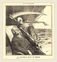 Honoré Daumier (French, 1808-1879), Un cauchemar de M. Bismarck, 1870, gillotype on newsprint