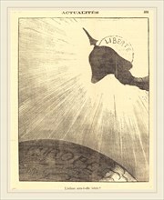 Honoré Daumier (French, 1808-1879), L'éclipse sera-t-elle totale?, 1871, gillotype on newsprint