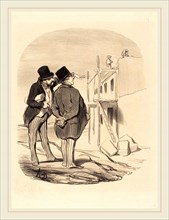 Honoré Daumier (French, 1808-1879), Two Men Amid Ruins, lithograph