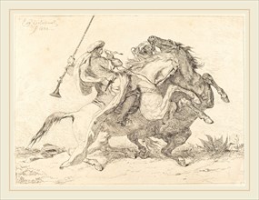 EugÃ¨ne Delacroix (French, 1798-1863), Encounter of the Moorish Horsemen (Rencontre de Cavaliers