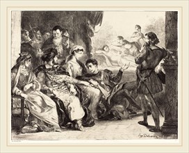 EugÃ¨ne Delacroix (French, 1798-1863), Players Enacting the Poisoning of Hamlet's Father (Act III,