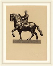 Ferdinand Gaillard after Donatello (French, 1834-1887), Gattamelata, engraving on gray India paper