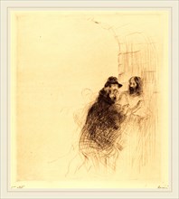 Jean-Louis Forain, The Meeting under the Arch (second plate), French, 1852-1931, 1910, drypoint
