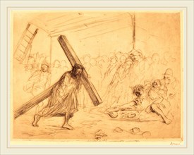 Jean-Louis Forain, Christ Carrying the Cross (fourth plate), French, 1852-1931, 1910, etching