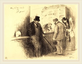 Jean-Louis Forain (French, 1852-1931), At the Bailiff's, c. 1891, lithograph