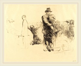 Jean-Louis Forain, Lourdes, Transport of the Paralyzed, French, 1852-1931, 1912-1913, etching