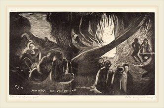 Paul Gauguin (French, 1848-1903), Mahna no Varua Ino (The Devil Speaks), 1894-1895, woodcut printed