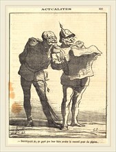 Honoré Daumier (French, 1808-1879), Décidément on ne peut pas, 1870, gillotype on newsprint