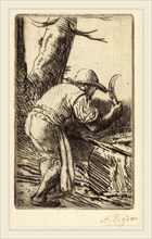 Alphonse Legros, Fagot-cutter (Le coupeur de fagots), French, 1837-1911, etching and drypoint