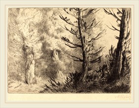 Alphonse Legros, In the Forest of Fontainebleau (Dans le foret de Fontainebleau), French,