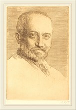 Alphonse Legros, C.J. Knowles, 2nd plate, French, 1837-1911, etching in dark brown ink