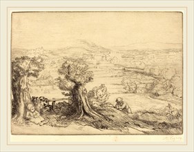 Alphonse Legros, Remembrance of a Valley in Bourgogne (Souvenir d'une vallee en Bourgogne), French,