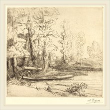 Alphonse Legros, Trees at Water's Edge (Les arbres au bord de l'eau), French, 1837-1911, drypoint