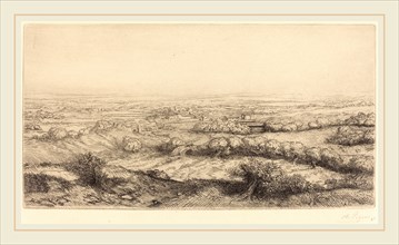 Alphonse Legros, Valley in Bourgogne (Une vallee en Bourgogne), French, 1837-1911, etching