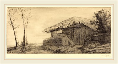 Alphonse Legros, Shepherd's Hut on a Hillside  (Bergerie sur le coteau), French, 1837-1911, etching