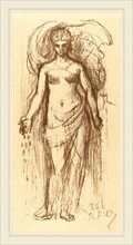 Pierre Puvis de Chavannes (French, 1824-1898), Study of a Woman (Abundance), 1895, lithograph in